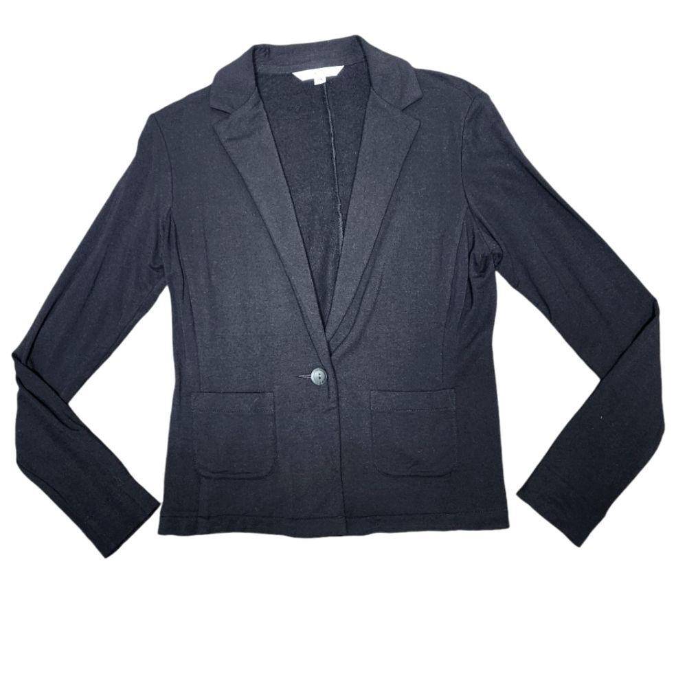 CAbi 353 Black Knit Blazer Lightweight Stretchy Layering Coat XS Corpcore Preppy